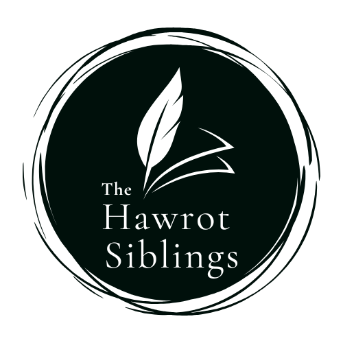 The Hawrot Siblings feather logo